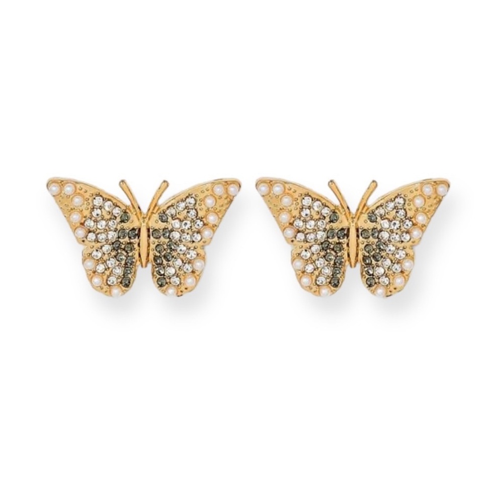 SUGARFIX by BaubleBar Crystal Wings Butterfly Stud Earrings - NWT